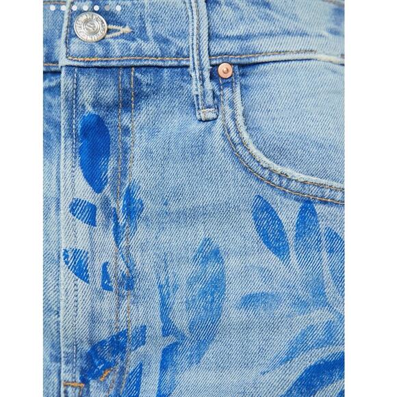 NWT MOTHER SUPERIOR The Lasso Sneak Jean in Pressed Leaves Wash Sz 30 Wide Leg - Picture 5 of 12